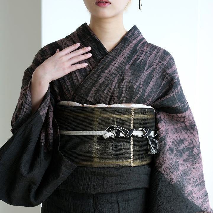 帯 誉田屋源兵衛 半幅帯 微乃火 黒金】帯単品 レディース 日本製 伝統