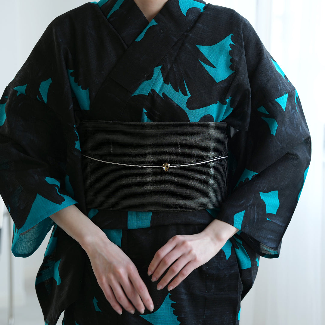 帯 誉田屋源兵衛 半幅帯 微乃火 黒鼡】帯単品 レディース 日本製 伝統