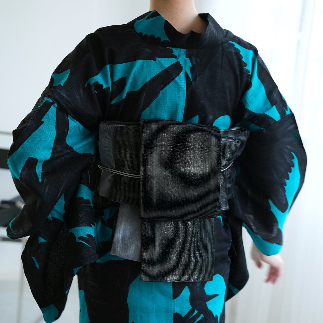 帯 誉田屋源兵衛 半幅帯 微乃火 黒鼡】帯単品 レディース 日本製 伝統