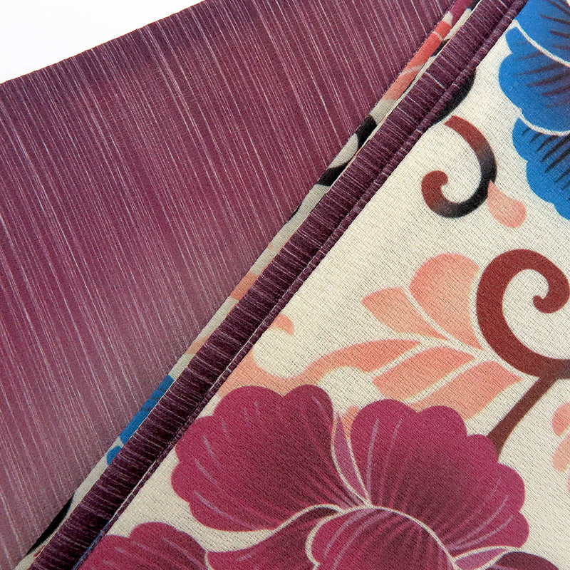 帯 小袋帯 正絹 半幅帯 唐草模様 紫 オレンジ 青 クリーム 半巾帯 日本製 （5280607000）