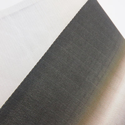 帯 小袋帯 正絹 半幅帯 縞 白 ホワイト 黒 半巾帯 日本製 （5280607800）