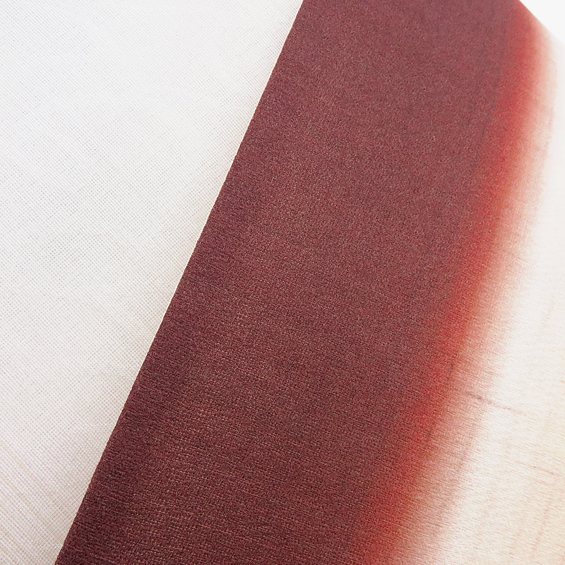 帯 小袋帯 正絹 半幅帯 縞 赤 白 クリーム 半巾帯 日本製 （5280608000）