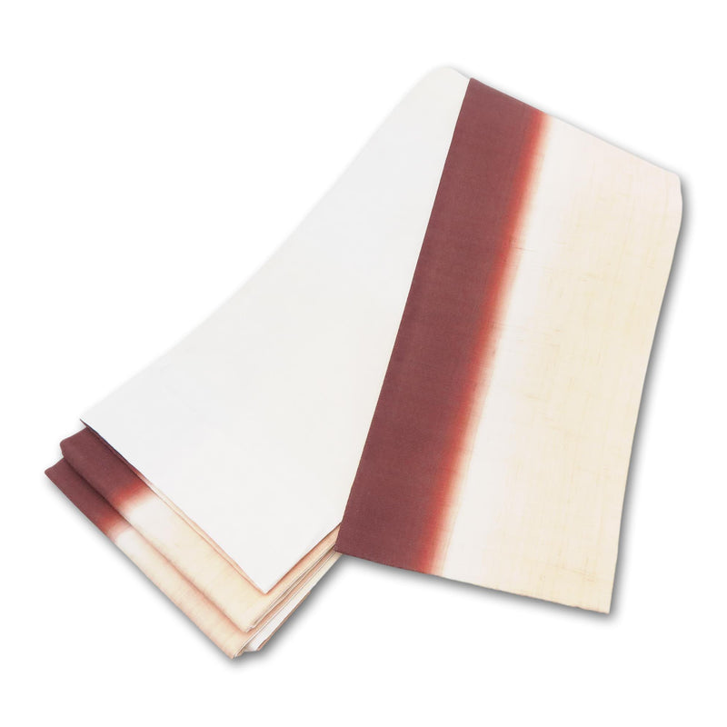 帯 小袋帯 正絹 半幅帯 縞 赤 白 クリーム 半巾帯 日本製 （5280608000）