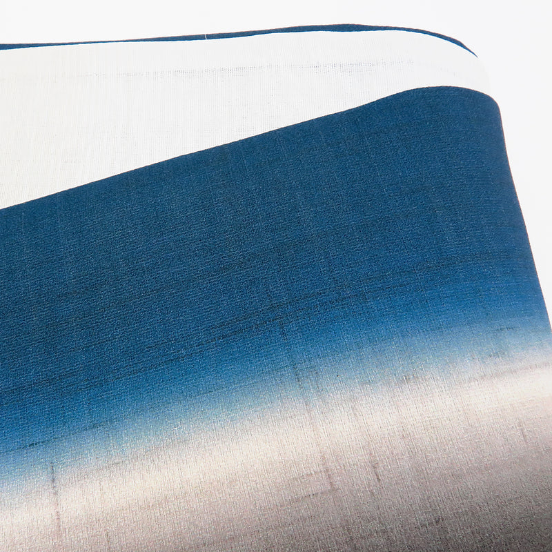 帯 小袋帯 正絹 半幅帯 縞 白 ブルー ターコイズ 黒 半巾帯 日本製 （5280608900）