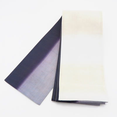 帯 小袋帯 正絹 半幅帯 縞 紫 ラベンダー 半巾帯 日本製 （5280609300）