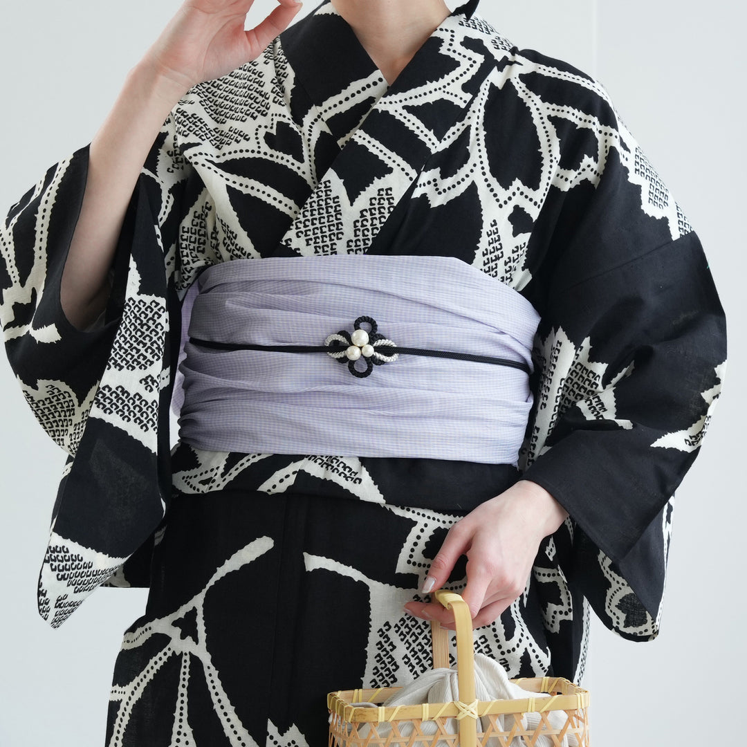 兵児帯 近江縮 ラベンダー】本麻 へこ帯単品 レディース 麻100％ 日本