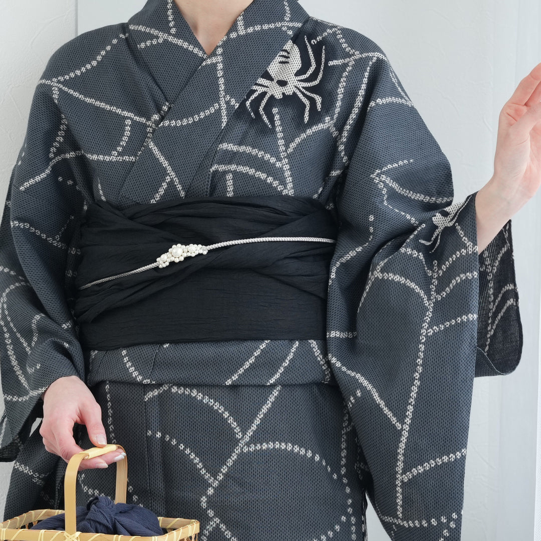 兵児帯 近江縮 黒】本麻 へこ帯単品 レディース 麻100％ 日本製 国産