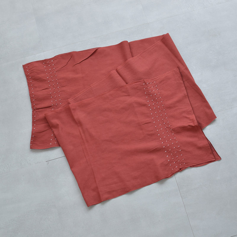 【兵児帯  清江絞り 有松染め バラ疋田　薄レンガ】綿麻 帯単品 日本製 麻混 夏用 浴衣や夏着物にも（5281610600）
