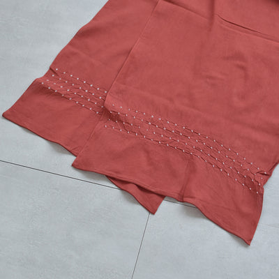 【兵児帯  清江絞り 有松染め バラ疋田　薄レンガ】綿麻 帯単品 日本製 麻混 夏用 浴衣や夏着物にも（5281610600）