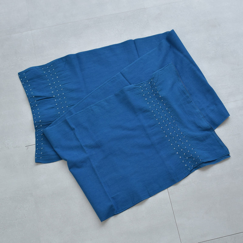 【兵児帯  清江絞り 有松染め バラ疋田　インクブルー】綿麻 帯単品 日本製 麻混 夏用 浴衣や夏着物にも（5281610900）