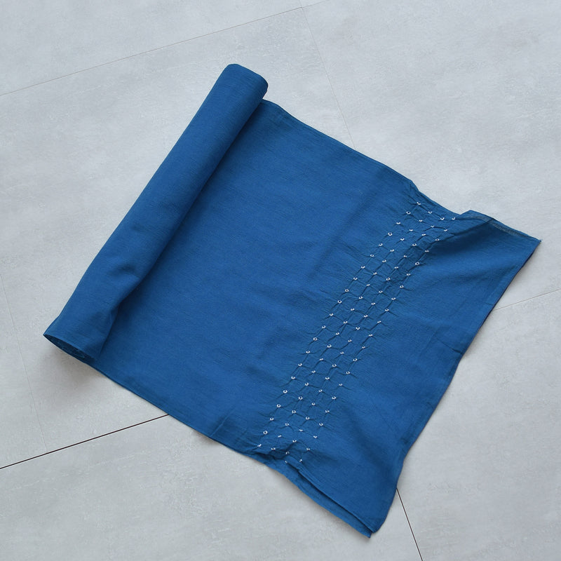 【兵児帯  清江絞り 有松染め バラ疋田　インクブルー】綿麻 帯単品 日本製 麻混 夏用 浴衣や夏着物にも（5281610900）