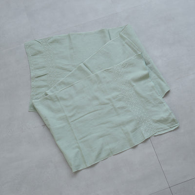 【兵児帯  清江絞り 有松染め  バラ疋田　薄グリーン】綿麻 帯単品 日本製 麻混 夏用 浴衣や夏着物にも（5281611000）