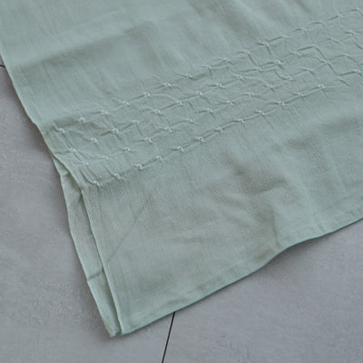 【兵児帯  清江絞り 有松染め  バラ疋田　薄グリーン】綿麻 帯単品 日本製 麻混 夏用 浴衣や夏着物にも（5281611000）