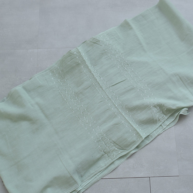 【兵児帯  清江絞り 有松染め  バラ疋田　薄グリーン】綿麻 帯単品 日本製 麻混 夏用 浴衣や夏着物にも（5281611000）