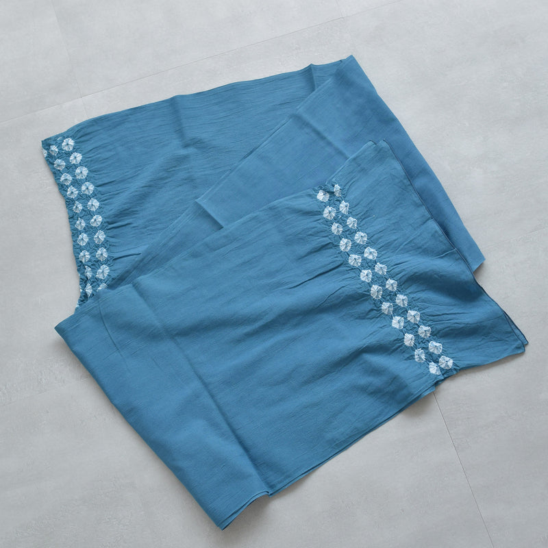 【兵児帯  清江絞り 有松染め 菱　薄藍】綿麻 帯単品 日本製 麻混 夏用 浴衣や夏着物にも（5281611300）