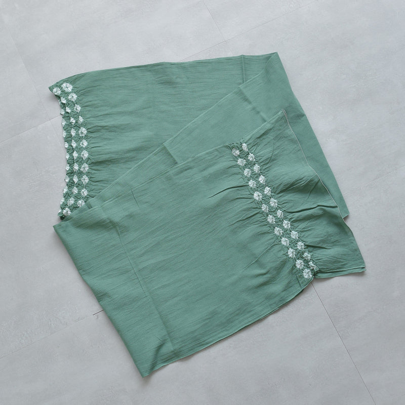 【兵児帯  清江絞り 有松染め 菱　グリーン】綿麻 帯単品 日本製 麻混 夏用 浴衣や夏着物にも（5281611400）