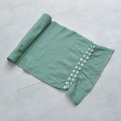【兵児帯  清江絞り 有松染め 菱　グリーン】綿麻 帯単品 日本製 麻混 夏用 浴衣や夏着物にも（5281611400）