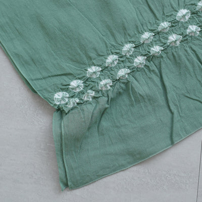 【兵児帯  清江絞り 有松染め 菱　グリーン】綿麻 帯単品 日本製 麻混 夏用 浴衣や夏着物にも（5281611400）