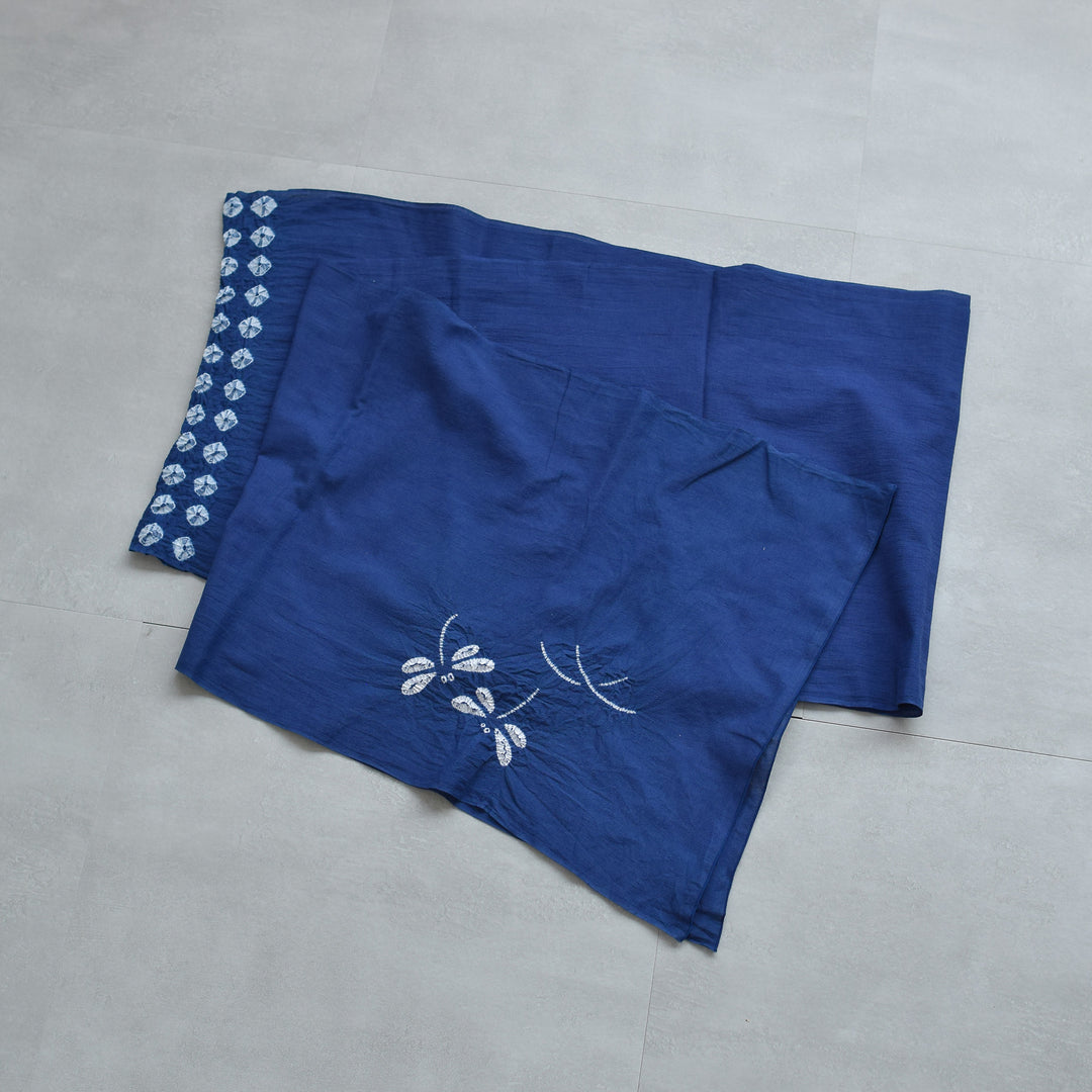 兵児帯 清江絞り 有松染め トンボ・菱・トンボ 花紺】綿麻 帯単品 日本