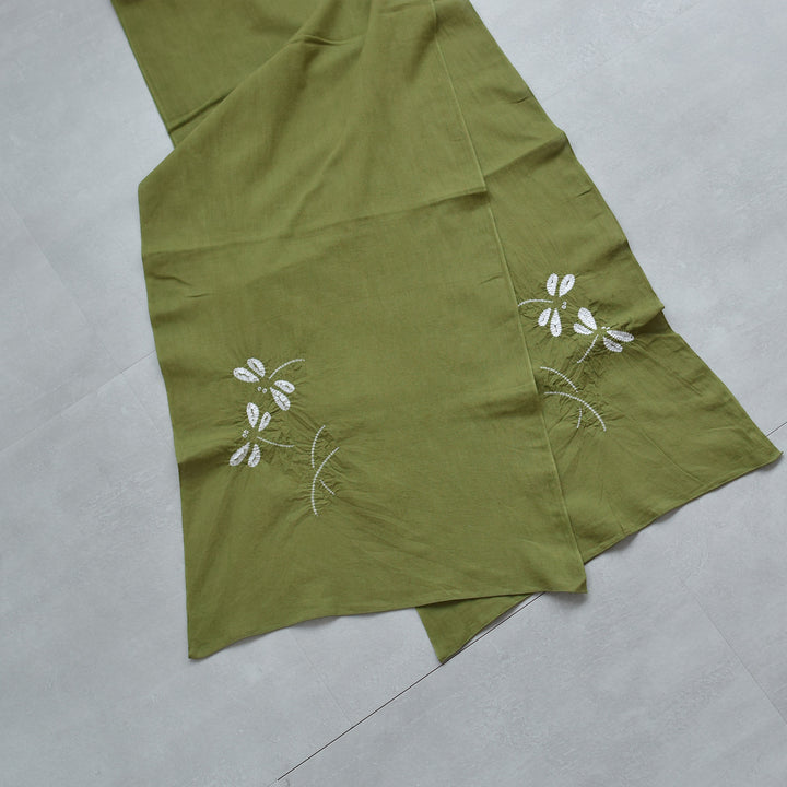 兵児帯 清江絞り 有松染め トンボ・菱・トンボ 抹茶】綿麻 帯単品 日本