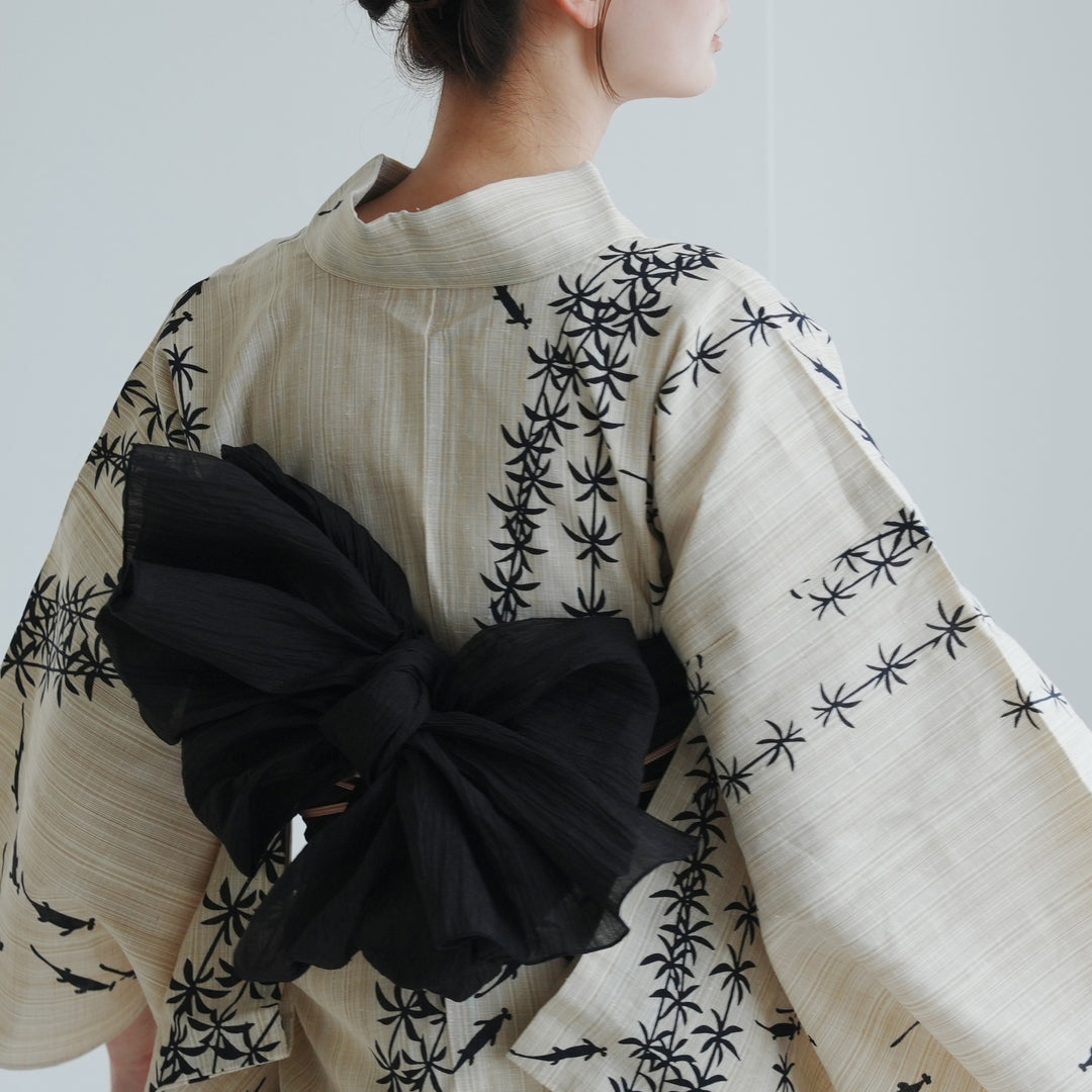 兵児帯 小千谷縮 黒】へこ帯単品 本麻 越後小千谷本麻織物 utatane