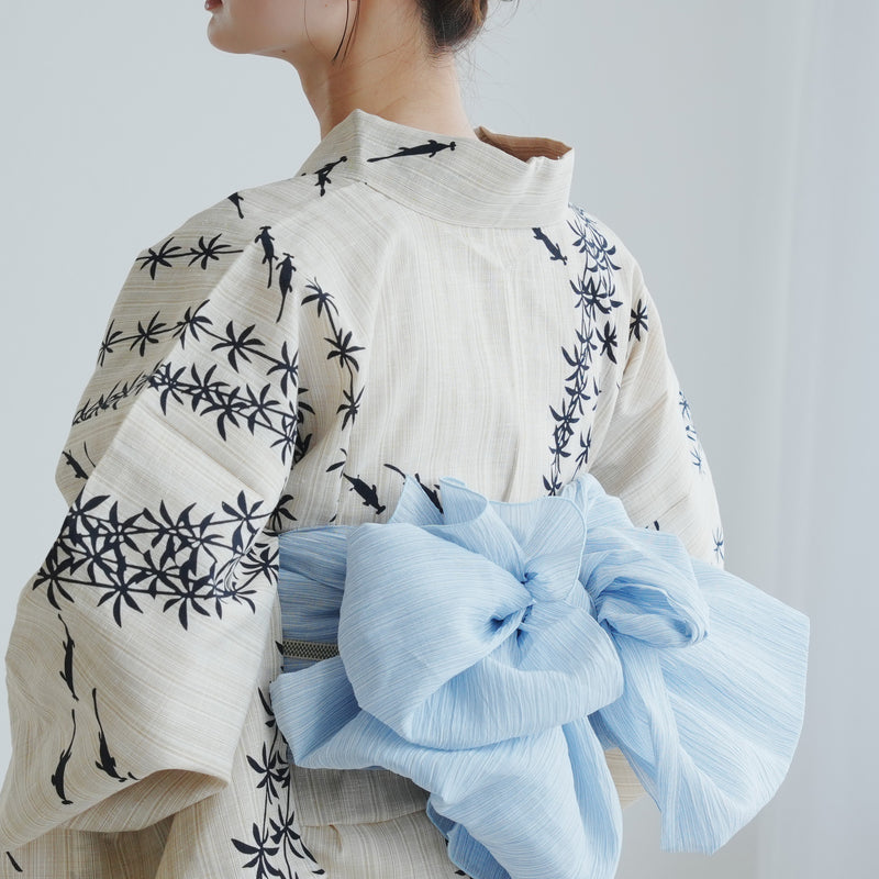 【兵児帯 小千谷縮 水色】へこ帯単品 本麻 越後小千谷本麻織物 utatane トスコ オーガニック ラミー100％使用 浴衣や夏着物にも（5281612400）