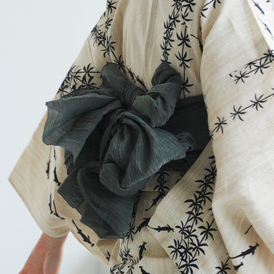 【兵児帯 小千谷縮 カーキ】へこ帯単品 本麻 越後小千谷本麻織物 utatane トスコ オーガニック ラミー100％使用 浴衣や夏着物にも（5281612500）