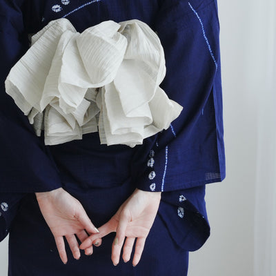 【兵児帯 小千谷縮 象牙色】へこ帯単品 本麻 越後小千谷本麻織物 utatane トスコ オーガニック ラミー100％使用 浴衣や夏着物にも（5281612700）