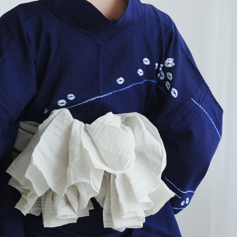 【兵児帯 小千谷縮 象牙色】へこ帯単品 本麻 越後小千谷本麻織物 utatane トスコ オーガニック ラミー100％使用 浴衣や夏着物にも（5281612700）