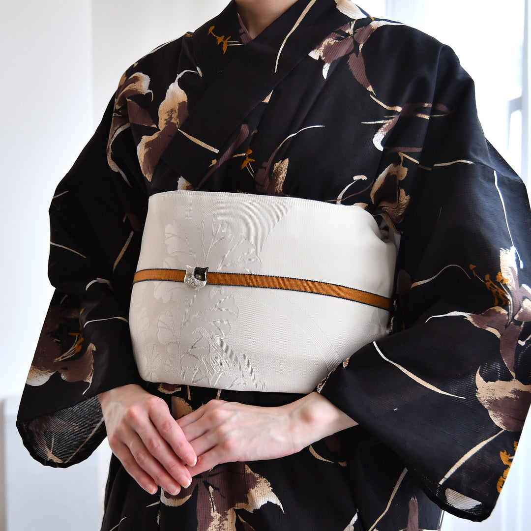 兵児帯 紋紗織 蕪・クリーム】帯単品 透かし織 日本製 浴衣や夏着物に
