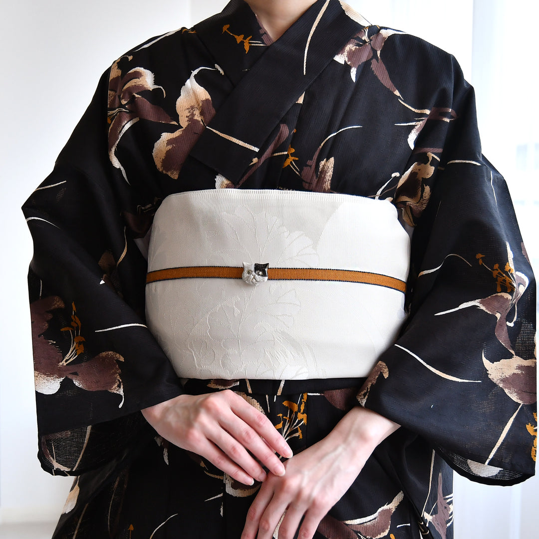 兵児帯 紋紗織 蕪・クリーム】帯単品 透かし織 日本製 浴衣や夏着物に