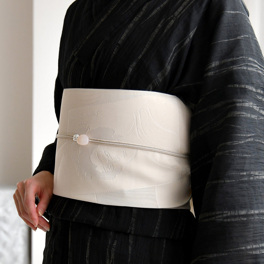 兵児帯 紋紗織 歌舞伎・クリーム】帯単品 透かし織 日本製 浴衣や夏