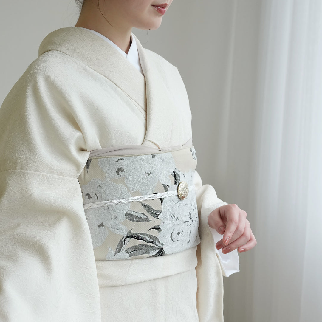 兵児帯 ジャガード 淡杏芍薬 】帯単品 日本製 大人のへこ帯