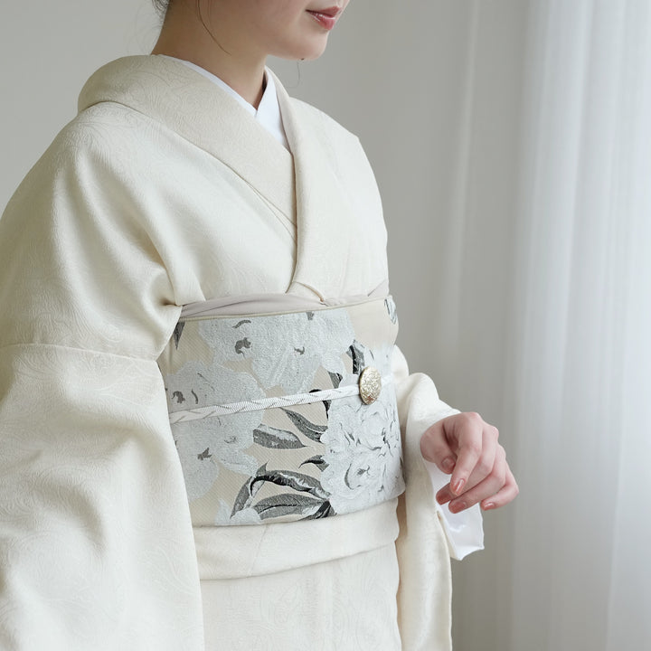 兵児帯 ジャガード 淡杏芍薬 】帯単品 日本製 大人のへこ帯
