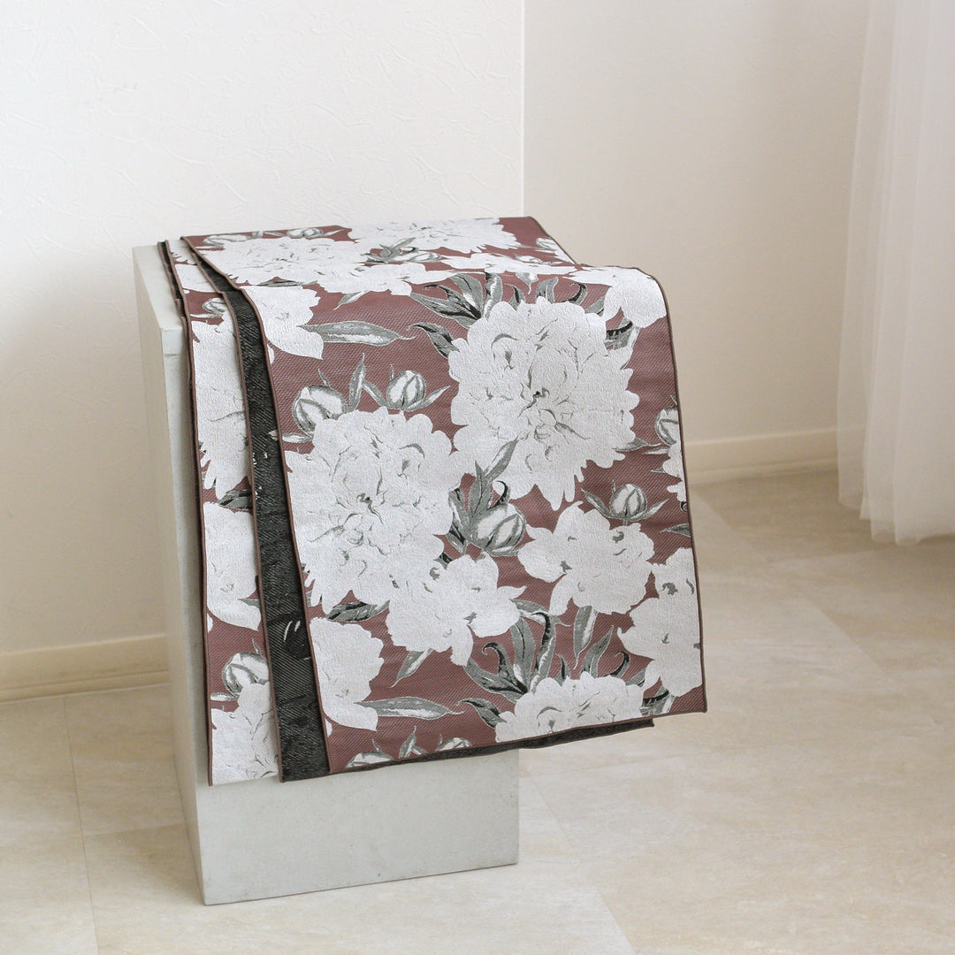 兵児帯 ジャガード 紅琥珀芍薬 】帯単品 日本製 大人のへこ帯