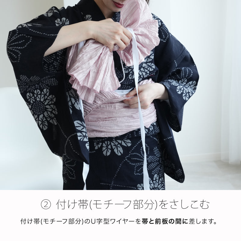 【utatane 作り帯 唐草 市松 花柄 宝相華】単品 リバーシブル 小袋帯 半幅帯 日本製 結び帯 浴衣や夏着物におすすめ（5283615601）