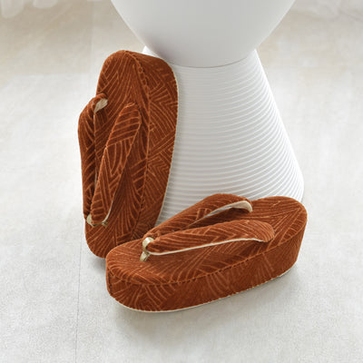 【ニコアンティーク 草履 単品 シャモン・シナモン 】 ライトブラウン モケット生地 成人式振袖や卒業式袴にも （5329612000）