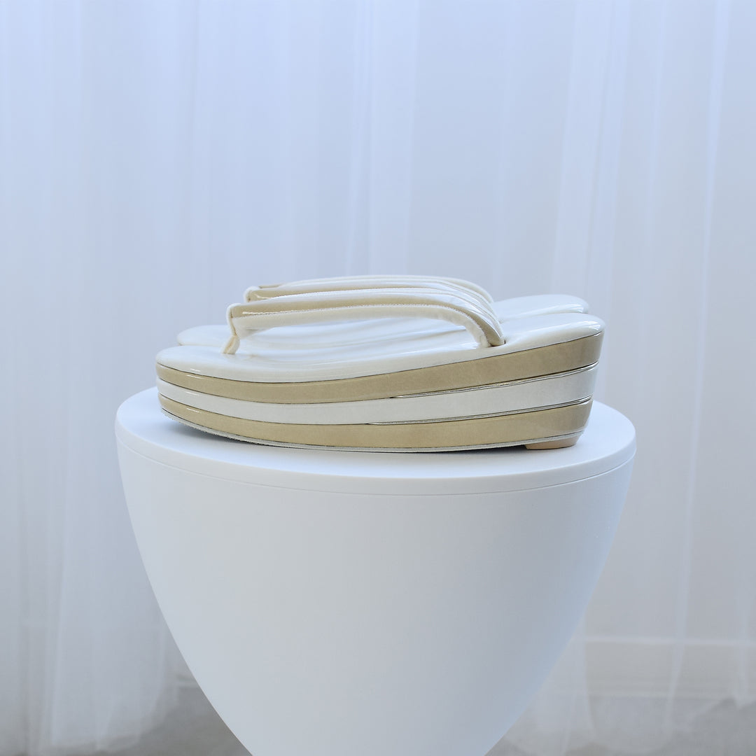 poppin和装用バッグと草履セット ベージュ 草履バッグセット 正絹 3枚芯 絞り】フォーマル用 ベージュ 訪問