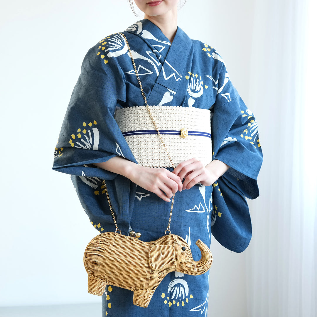 utatane 籐カゴバッグ】単品 エレファント 象 かごバッグ クラッチ