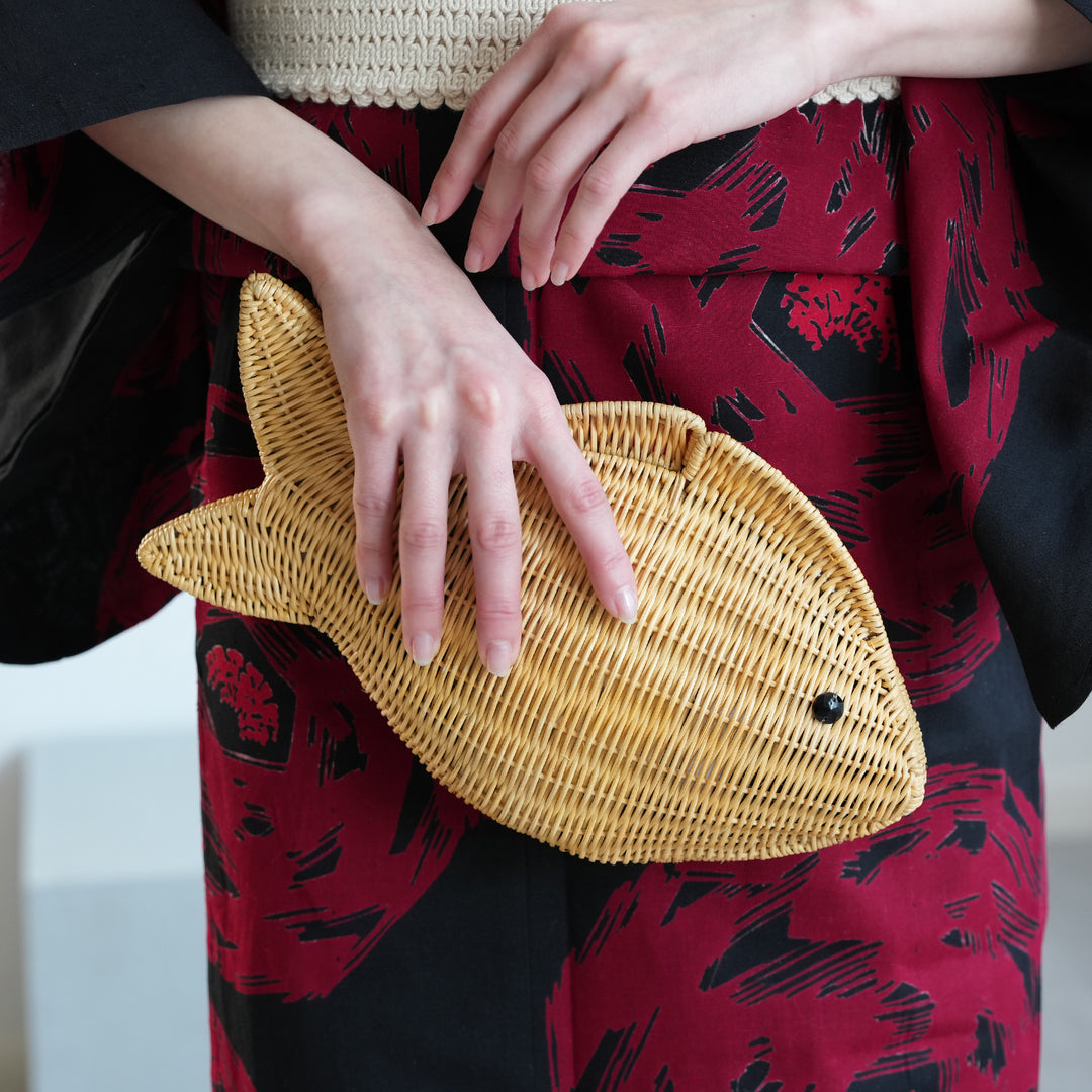 utatane 籐カゴバッグ】単品 熱帯魚 クラッチバッグ ショルダー かご