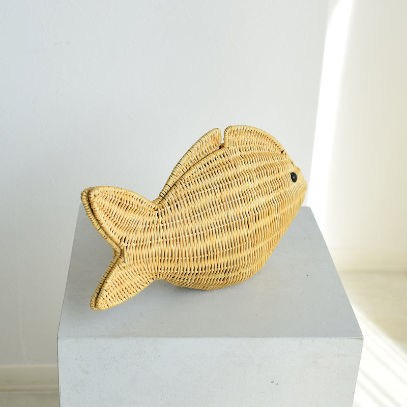 【utatane 籐カゴバッグ】単品 熱帯魚 クラッチバッグ ショルダー かごバッグ  ラタンウィッカー 籐編み ハンドメイド 天然素材 ボヘミアン（5371605900）