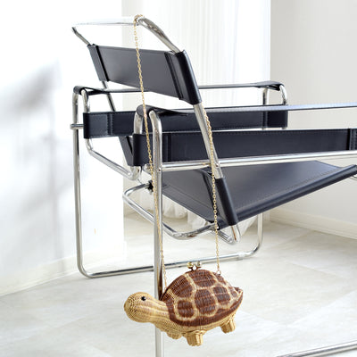 【utatane 籐カゴバッグ】単品 亀 クラッチバッグ ショルダー かごバッグ  ラタンウィッカー 籐編み ハンドメイド 天然素材 ボヘミアン（5371606100）