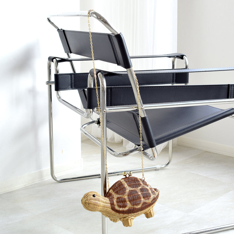 【utatane 籐カゴバッグ】単品 亀 クラッチバッグ ショルダー かごバッグ  ラタンウィッカー 籐編み ハンドメイド 天然素材 ボヘミアン（5371606100）