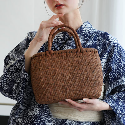 山葡萄かごバッグ 白皮 小 極細】やまぶどう 天然素材 籠バッグ