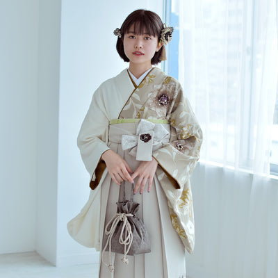 巾着バッグ utatane 巾着 2wayショルダー レオパード  浴衣や袴にも国産生地 日本製（5374601300）