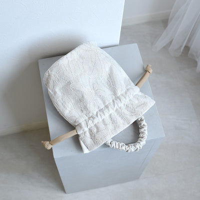 【巾着バッグ utatane ギャザーハンドル レザー調コード アイボリー】ミニバッグ 普段使いや袴（はかま）、浴衣にも合わせやすいバッグ（5374606400）