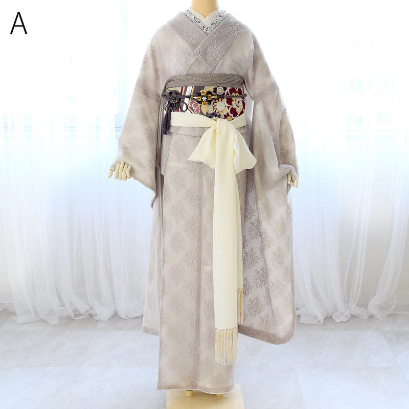 志古貴 正絹 ストライプ フリンジ しごき 振袖 大人用 女性 レディース 帯飾り 抱え帯 白 金茶 からし 赤 日本製  （5402600601）