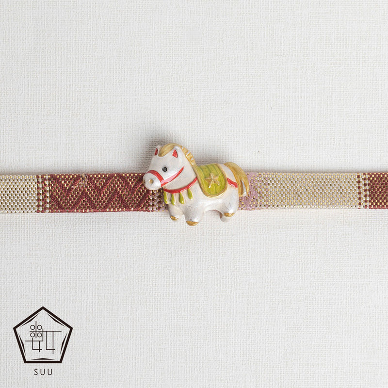 帯留め 数-SUU-  午張り子 日本製 帯小物 ハンドメイド アニマル【取り寄せ品】（5408624100）