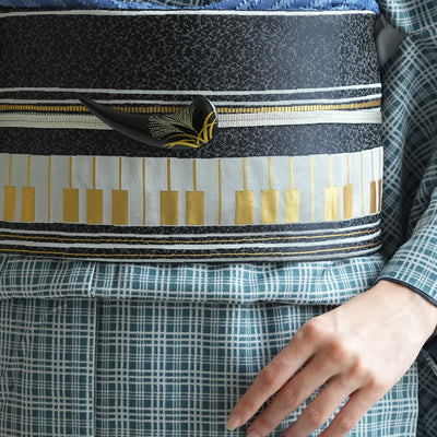 【帯留め 蒔絵 黒つの 金銀すすき】日本製 帯小物 和風 ハンドメイド 三分紐/四分紐に 帯締めのアンティークなアクセント（5408624600）