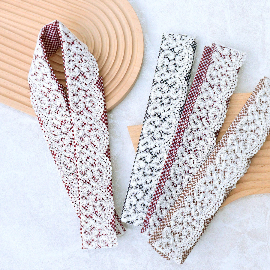 ヴァイオレット・ルフレ♦︎重ね衿 刺繍半衿　マルチレース　正絹帯締め　お飾り2点 ヴァイオレット・ルフレ♦︎重ね衿 刺繍半衿マルチレース正絹